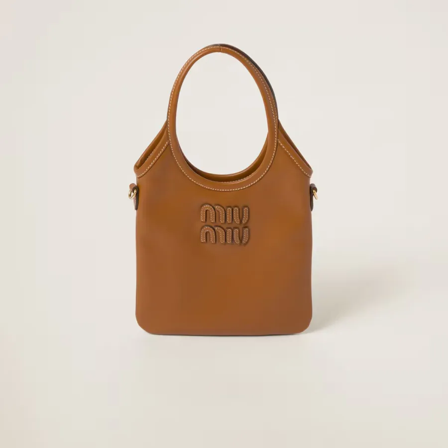 Miu Miu Calfskin Leather Brown Shoulder Bags