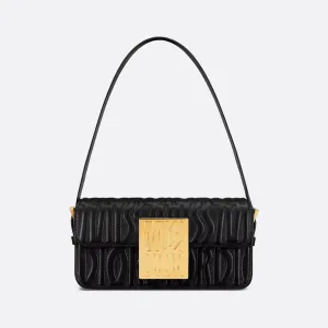 Dior Miss Dior Flap Bag In Black Quilted Miss Dior Allover Calfskin With Gold Hardware