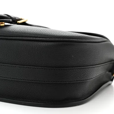 Dior Large Bobby Bag Black Grained Calfskin Leather Gold Hardware