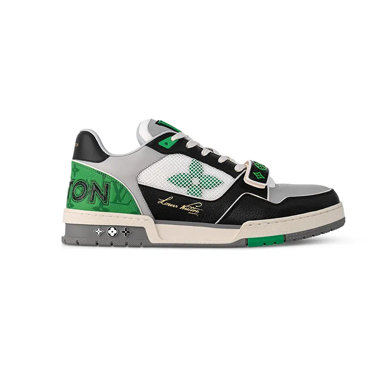 Louis Vuitton Men's green grey black cowhide sneakers