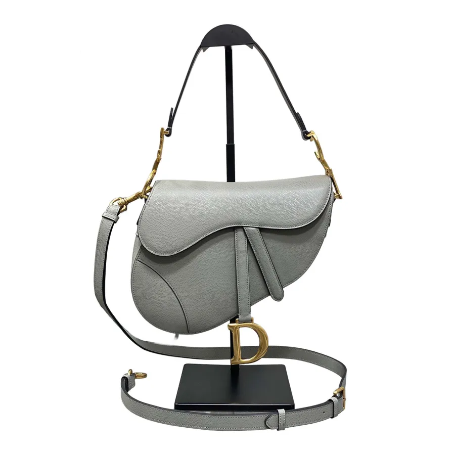 Dior Medium Saddle Bag With Strap Blue Denim Dior Oblique Jacquard/Powder Pink/Stone Gray/Cedar Green/Blue Grained Calfskin Gold Hardware