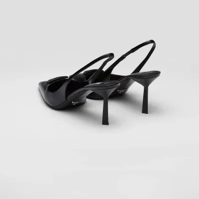PRADA Shiny finish leather black High Heels Shoes