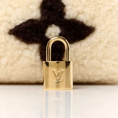 Louis Vuitton Speedy Bandoulière 25 Cream/Brown Monogram Canvas & Shearling Gold Hardware