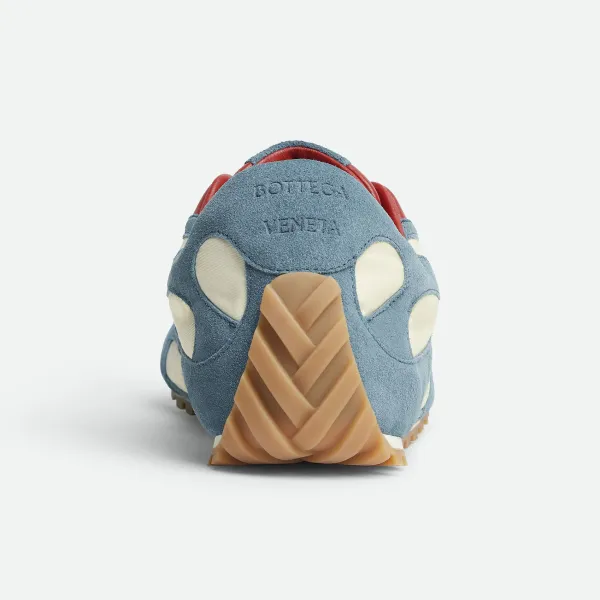 Bottega Veneta Orbit Flash Sneakers In Ice/Sea Salt Suede And Nylon Lace-Up Sneaker With Leather Trims - Image 3