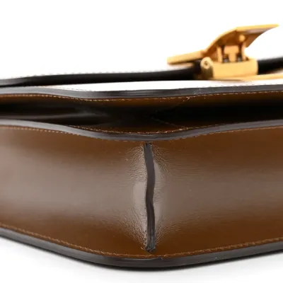 Celine Small Teen Classic Box Flap Bag Camel Box Calfskin Leather Gold Hardware