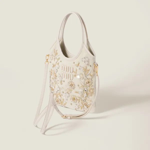 Miu Miu IVY Beaded embroidery white Shoulder Bags - Image 3