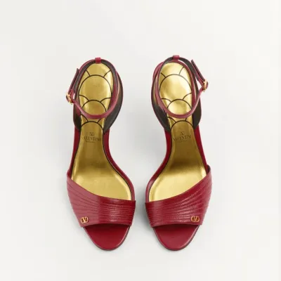 VALENTINO  Crystal trim satin heel sandals (8.5 cm high heel)