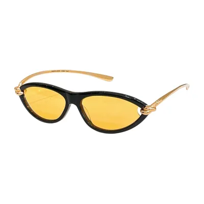 Bottega Veneta glasses black gold/beige/yellow/apricot/leopard/black silver/green color Size 49口21-145