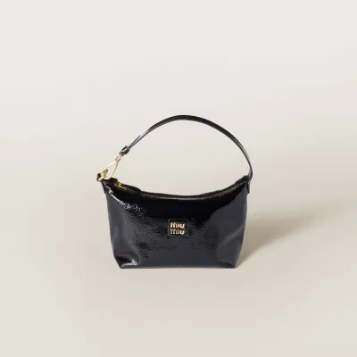 Miu Miu Oil-Wax Coated Leather Black﻿ Top-Handle Bags