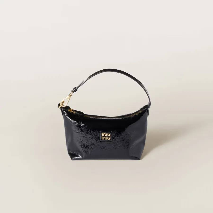 Miu Miu Oil-Wax Coated Leather Black﻿ Top-Handle Bags