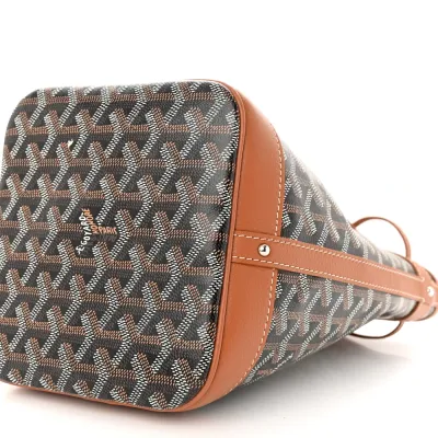 Goyard Petit Flot Bucket Bag PM Black/Gold Goyardine Canvas