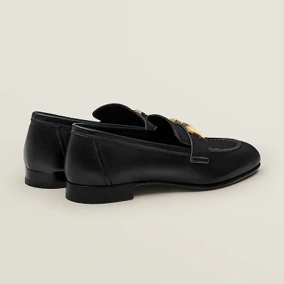 HERMES Paris Black Loafers