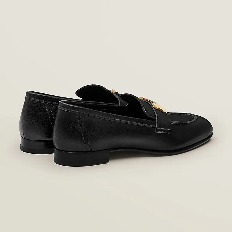 HERMES Paris Black Loafers