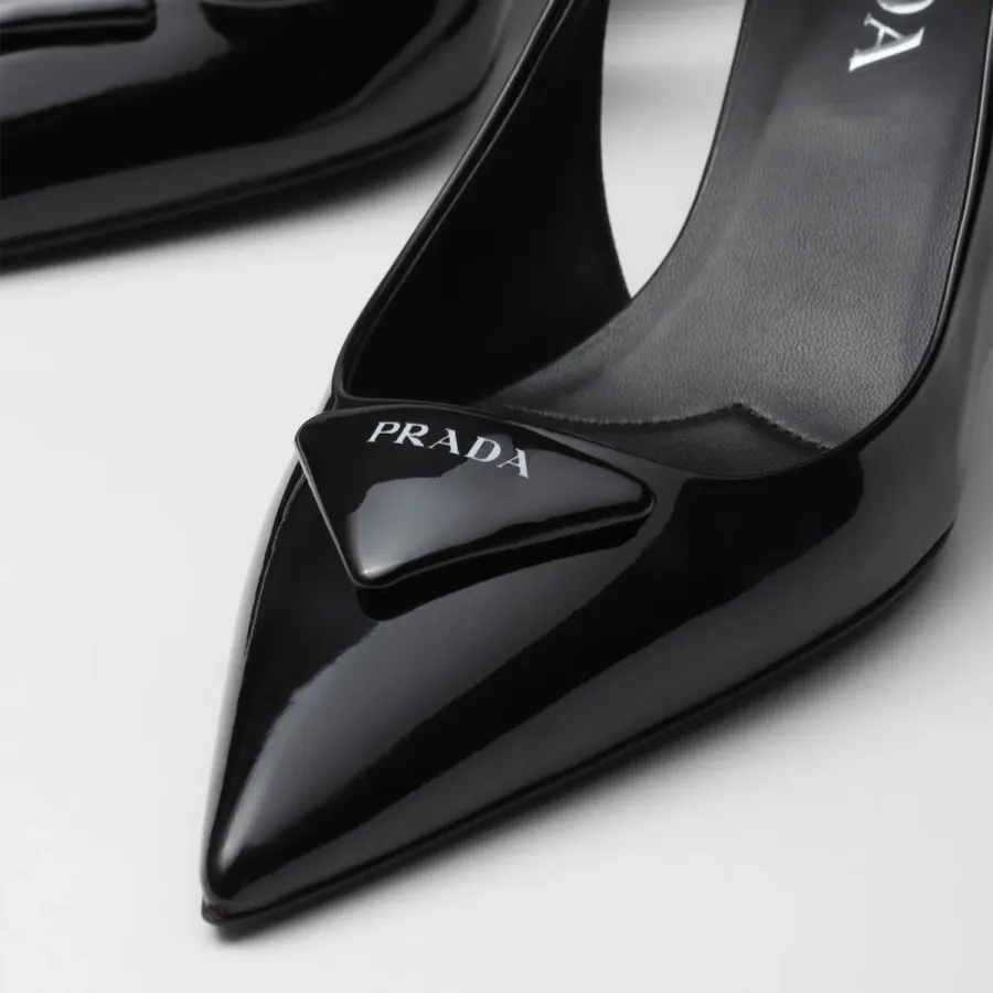 PRADA Patent paint leather Black High Heels Shoes