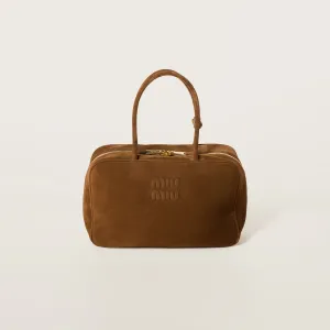 Miu Miu Beau Suede Leather Brown Top-Handle Bags