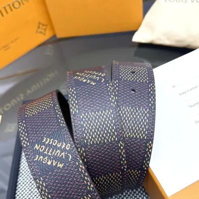 Louis Vuitton Men's Dimension Reversible Belt In Brown/Black Calfskin With Gold/Silver Hardware 40mm