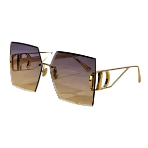DIOR 30 MONTAIGNE square frame glasses gradient color of purple to gold/gold/grey/black gold/blue color Size 64口14-135