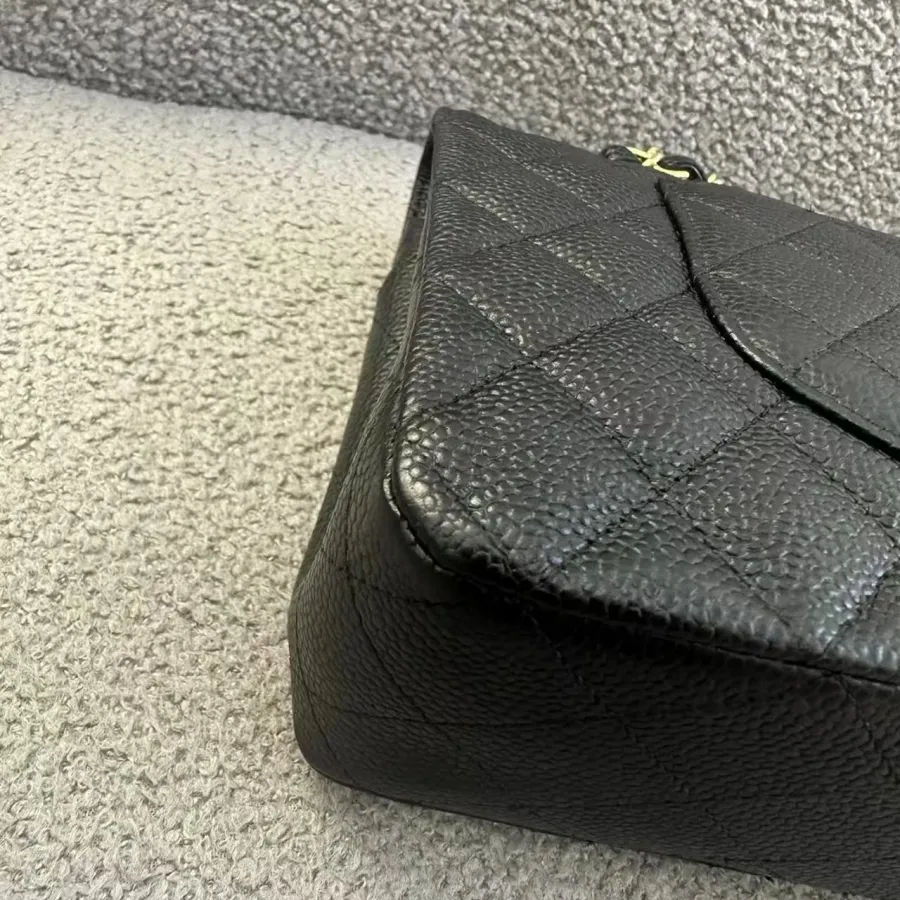 Chanel Double Flap Caviar Black Designer Handbags photo review