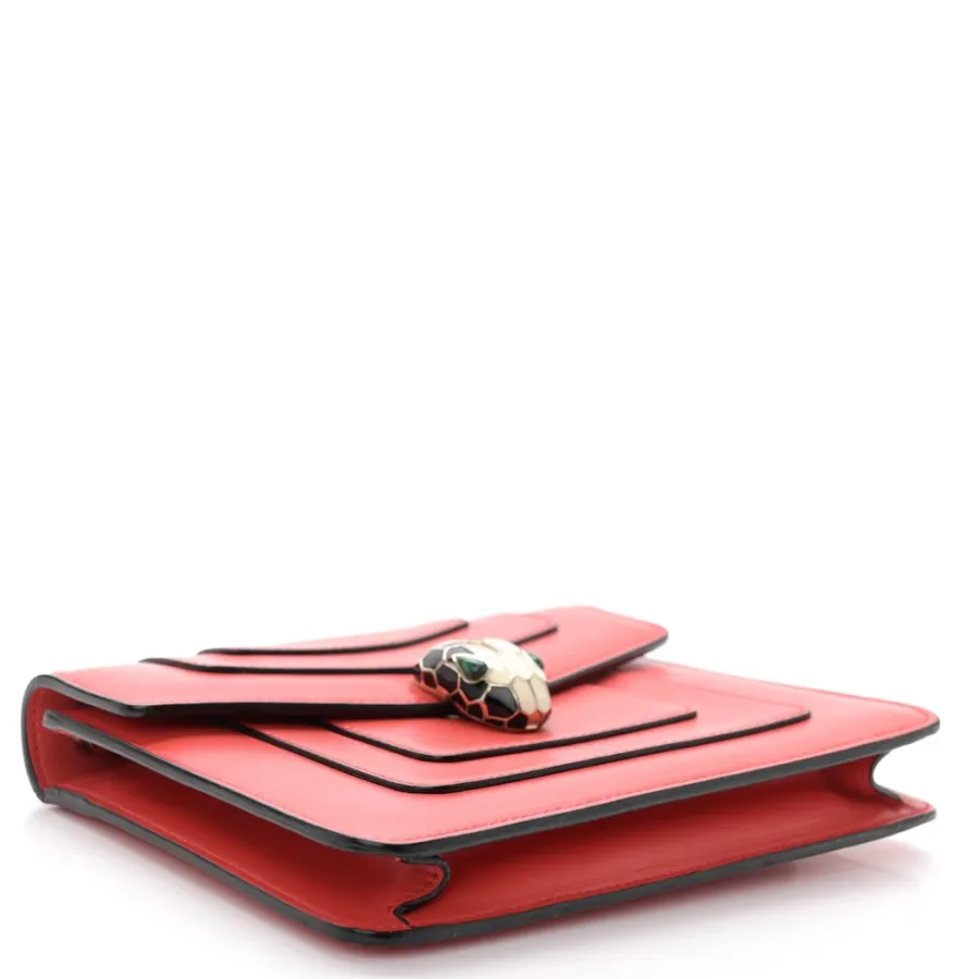 Bvlgari Mini Serpenti Forever Crossbody Bag Red Calfskin Leather Gold Hardware