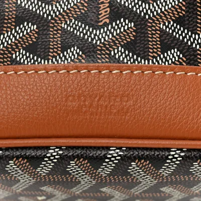 Goyard Petit Flot Bucket Bag PM Black/Gold Goyardine Canvas