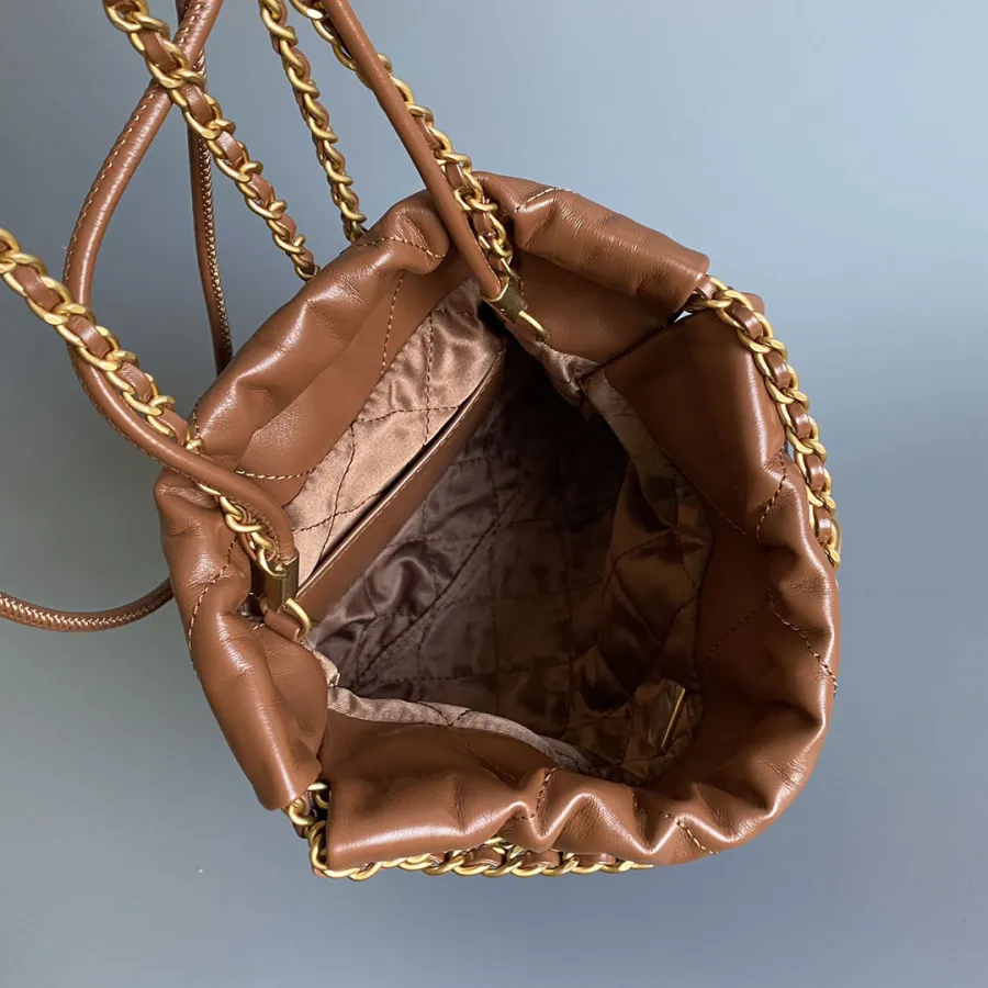 Chanel 22bags Brown / Yellow Shoulder Bags