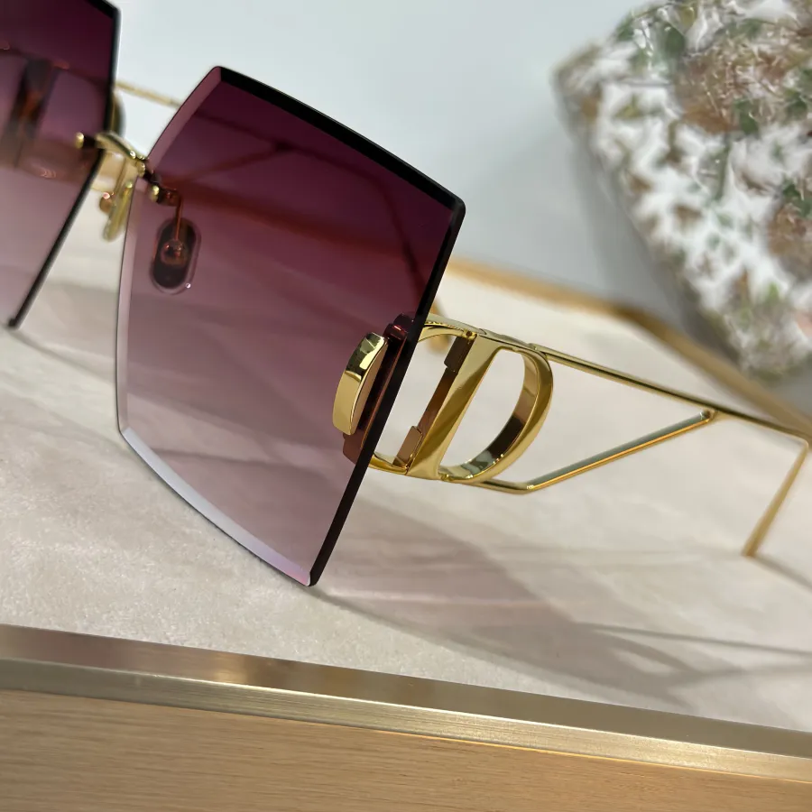 DIOR 30 MONTAIGNE square frame glasses burgundy/purple silver/black color Size 64口14-135