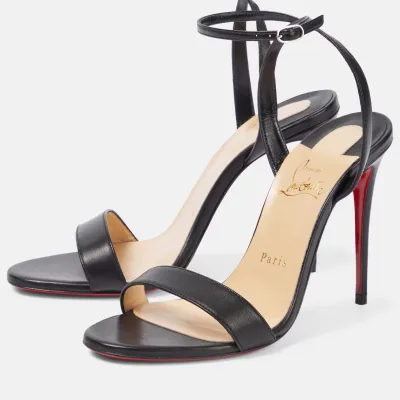 Christian Louboutin Black leather high-heeled sandals