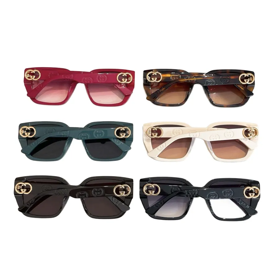 Gucci square frame glasses white/green/red/eggplant/leopard/black color Size 53口15-145