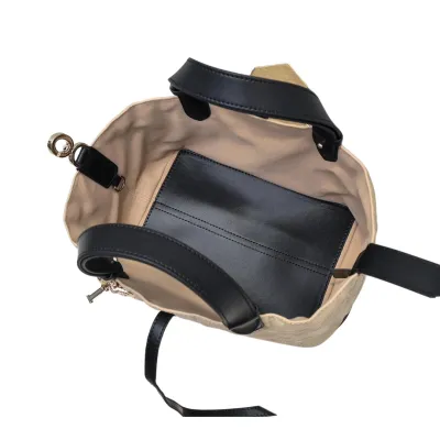 Dior Small Dior Toujours Bag In Beige And Black Macrocannage Calfskin With Light Gold Hardware