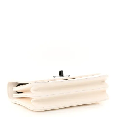 Chanel Trendy CC Wallet On Chain (WOC) Mini White Quilted Lambskin Leather Black Hardware