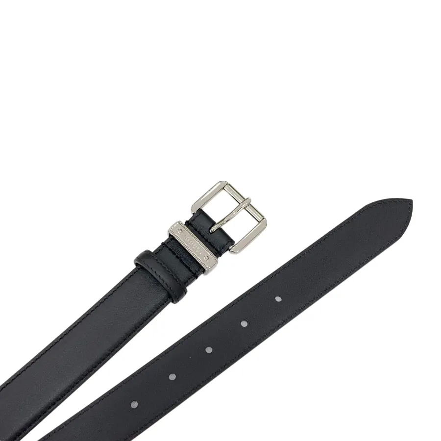 Gucci Women's Emblem Belt With Square Buckle In Black/Brown Calfskin And Beige/Black Monogram Canvas With Gold/Silver/Gun Black Hardware 30mm