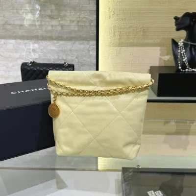 Chanel 22bags Brown / Yellow Shoulder Bags
