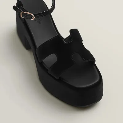 HERMES Jam Black High Heels Sandal