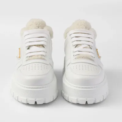 PRADA white leather sneakers