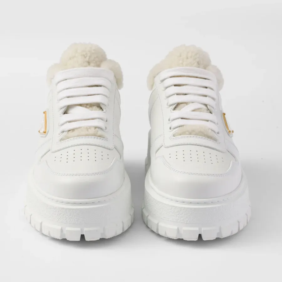PRADA white leather sneakers
