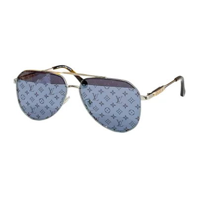 Louis Vuitton Aviator glasses brown/eggplant/brown Monogram pattern/blue Monogram pattern color Size 62口13-145