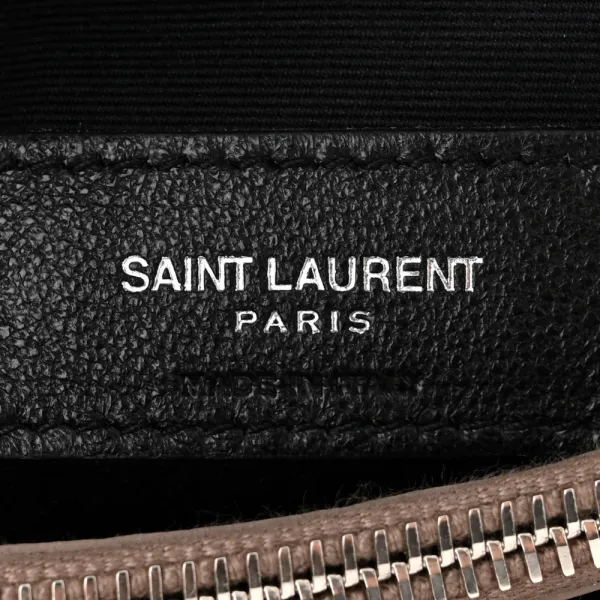 Saint Laurent Medium Loulou Chain Satchel Mink Y-Quilted Monogram Calfskin Leather Silver Hardware - Image 2
