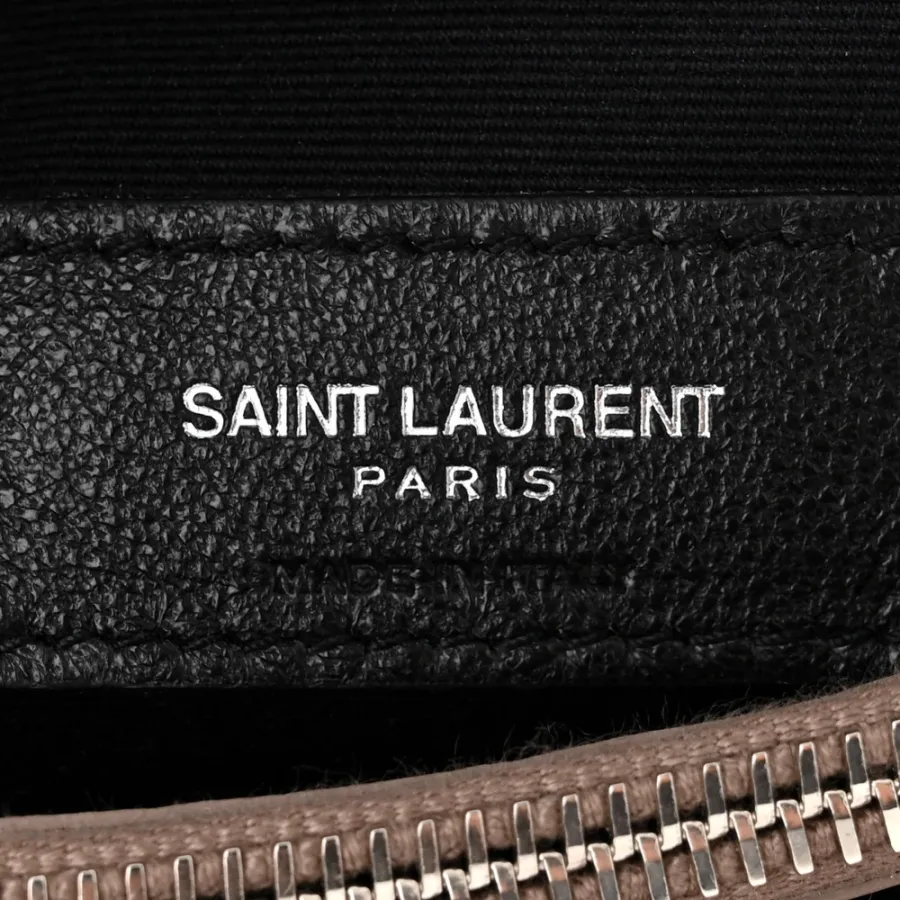 Saint Laurent Medium Loulou Chain Satchel Mink Y-Quilted Monogram Calfskin Leather Silver Hardware