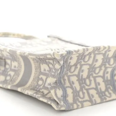 Dior Mini Book Tote Phone Bag Grey Oblique Canvas