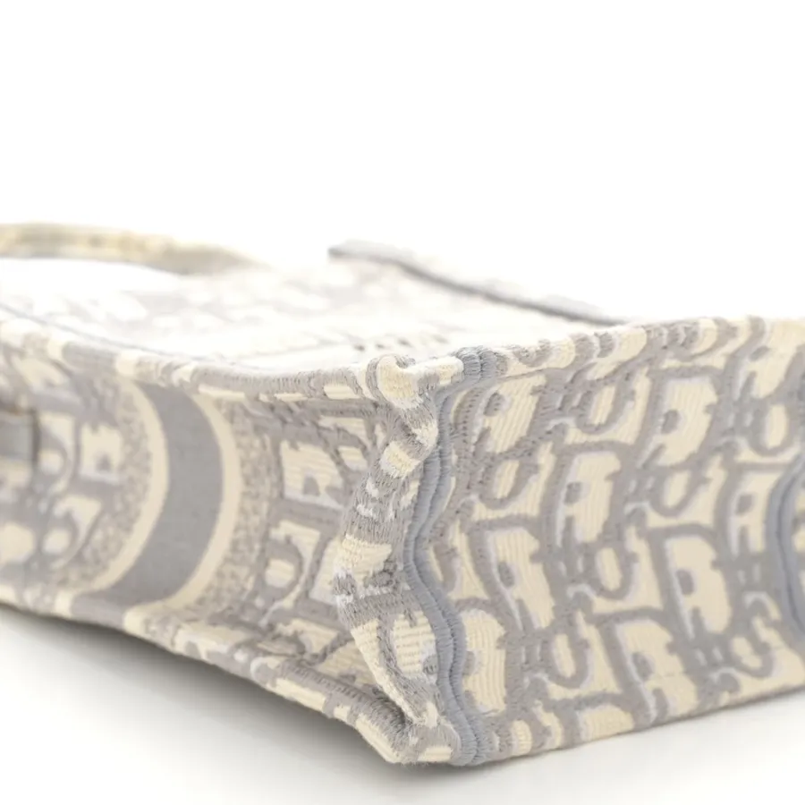 Dior Mini Book Tote Phone Bag Grey Oblique Canvas