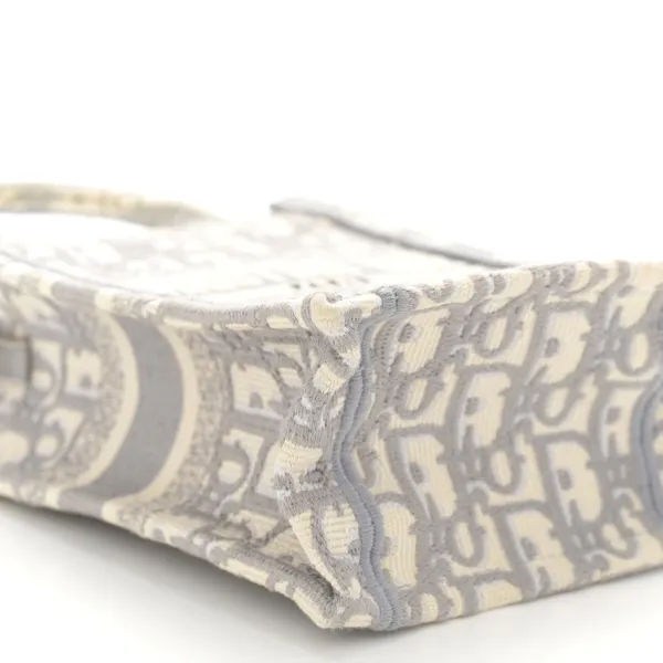 Dior Mini Book Tote Phone Bag Grey Oblique Canvas - Image 3