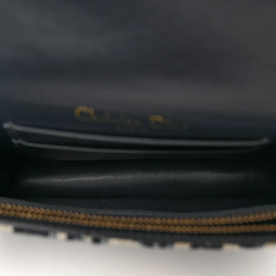 Dior Mini Saddle Belt Bag Blue Oblique Canvas Brass Hardware