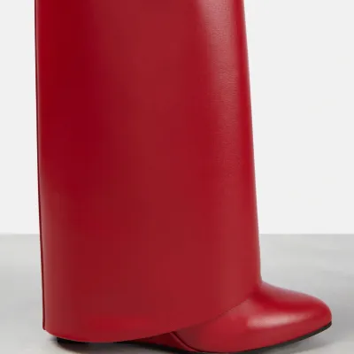 GIVENCHY Red leather knee-high boots