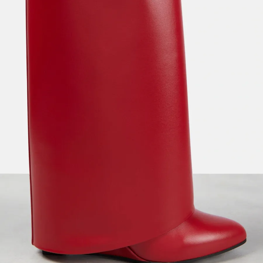 GIVENCHY Red leather knee-high boots