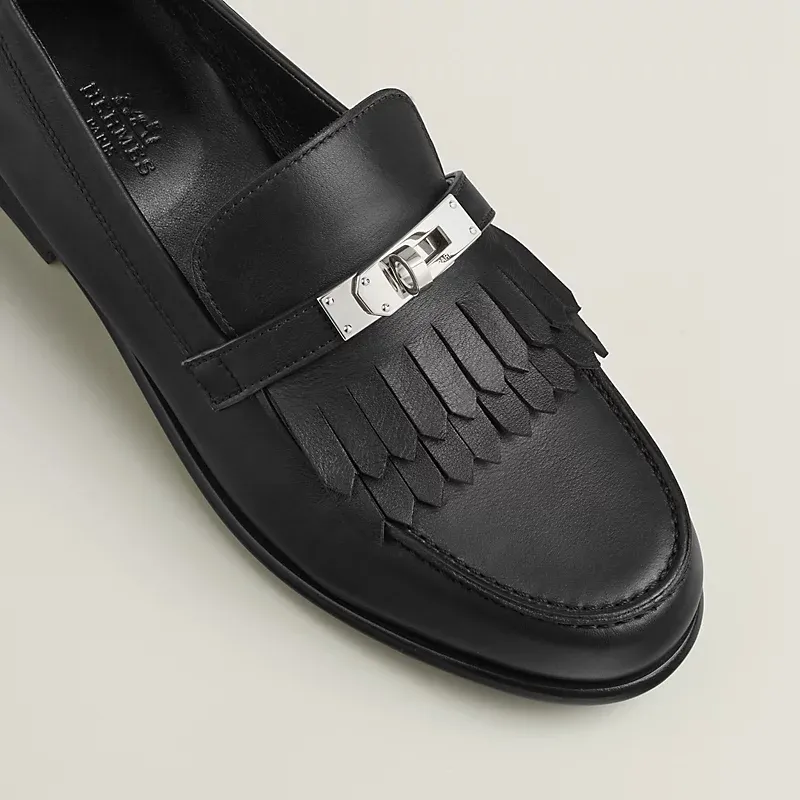 HERMES Destin Black Loafers