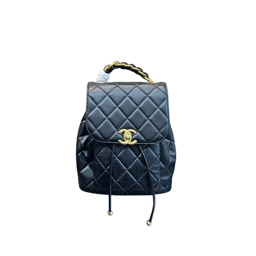 Chanel Black / White / Red / Apricot color Quilted Lambskin Leather Backpacks