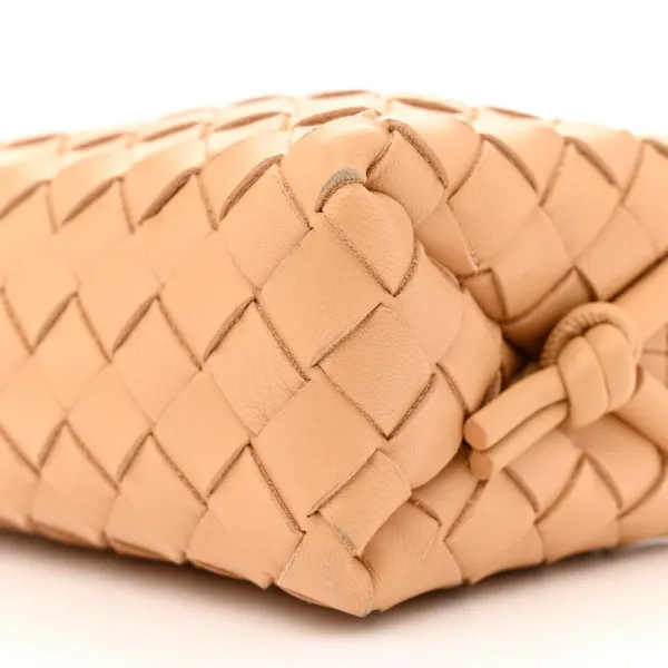 Bottega Veneta Mini Intrecciato Loop Camera Bag Almond Nappa Leather - Image 5