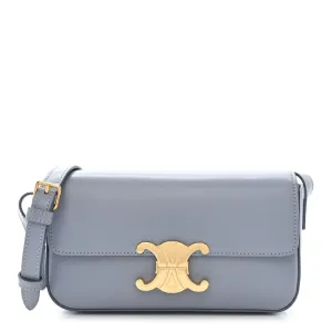 Celine Medium Triomphe Shoulder Bag Arctic Blue Shiny Calfskin Leather