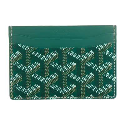 Goyard Small Saint Sulpice Card Holder Green Goyardine Printed Canvas