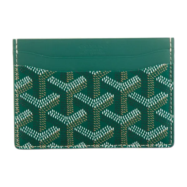 Goyard Small Saint Sulpice Card Holder Green Goyardine Printed Canvas - Image 2